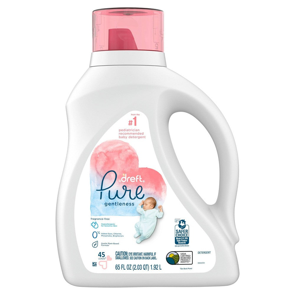 Dreft Pure Gentleness Baby Liquid Laundry Detergent - 65 fl oz