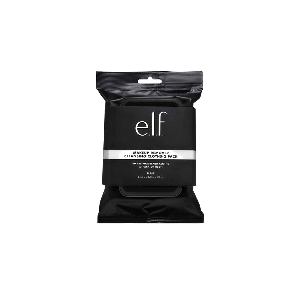 (2 pack) e.l.f. Makeup Remover Cleansing Cloths 2 Pack  20 Count Per Pack