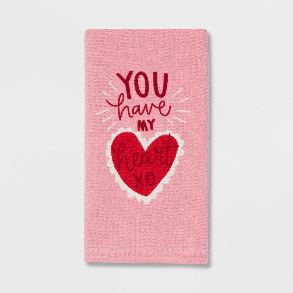 'You Have My Heart' Hand' Towel Pink - Threshold
