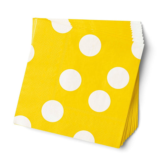 14pk Dots Disposable Lunch Napkins YellowWhite - Tabitha Brown for Target