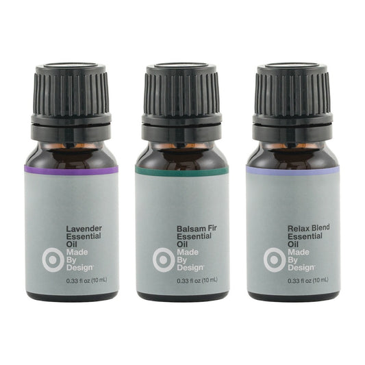 .33 fl oz 3pk 100% Pure Essential Oil Relax Set LavenderBalsam Fir Relax Blend - Made By Design