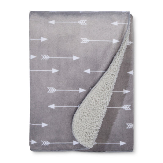 Plush Velboa Baby Blanket Arrows - Cloud Island - Gray