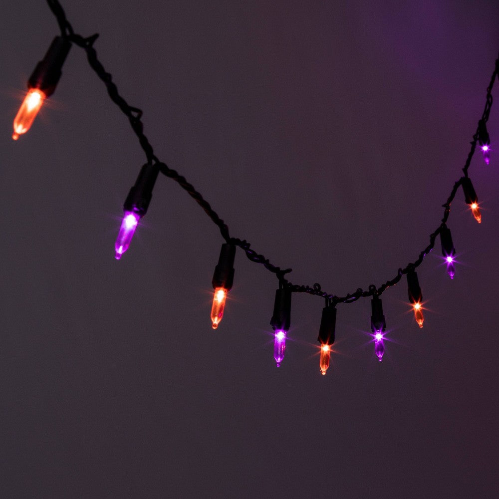 Halloween 60ct Battery Operated Halloween LED String Lights OrangePurple - Hyde & EEK! Boutique