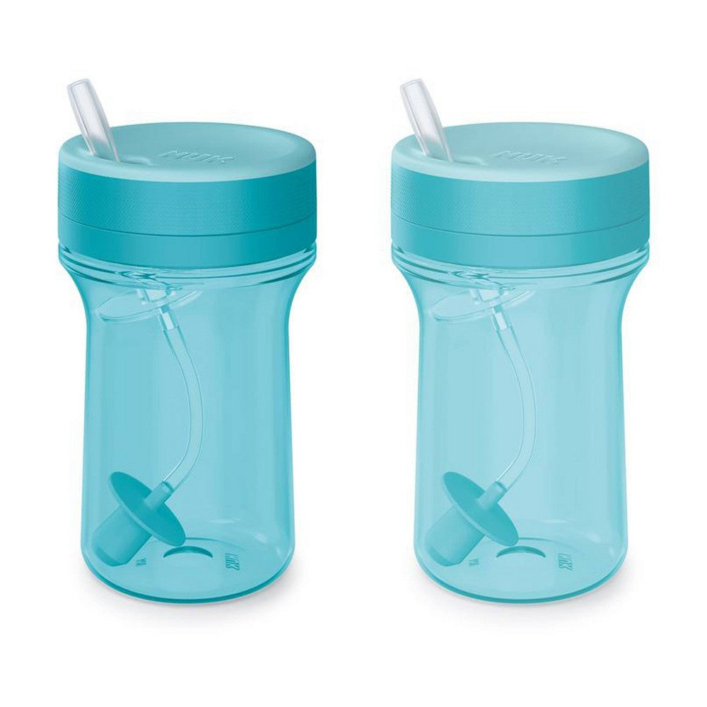 Nuk Everlast Leakproof Weighted Straw Cup, 10 oz, 2 Pack, Teal
