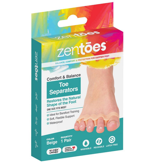 ZenToes Silicone Toe Separators for Correct Toe Alignment - Beige