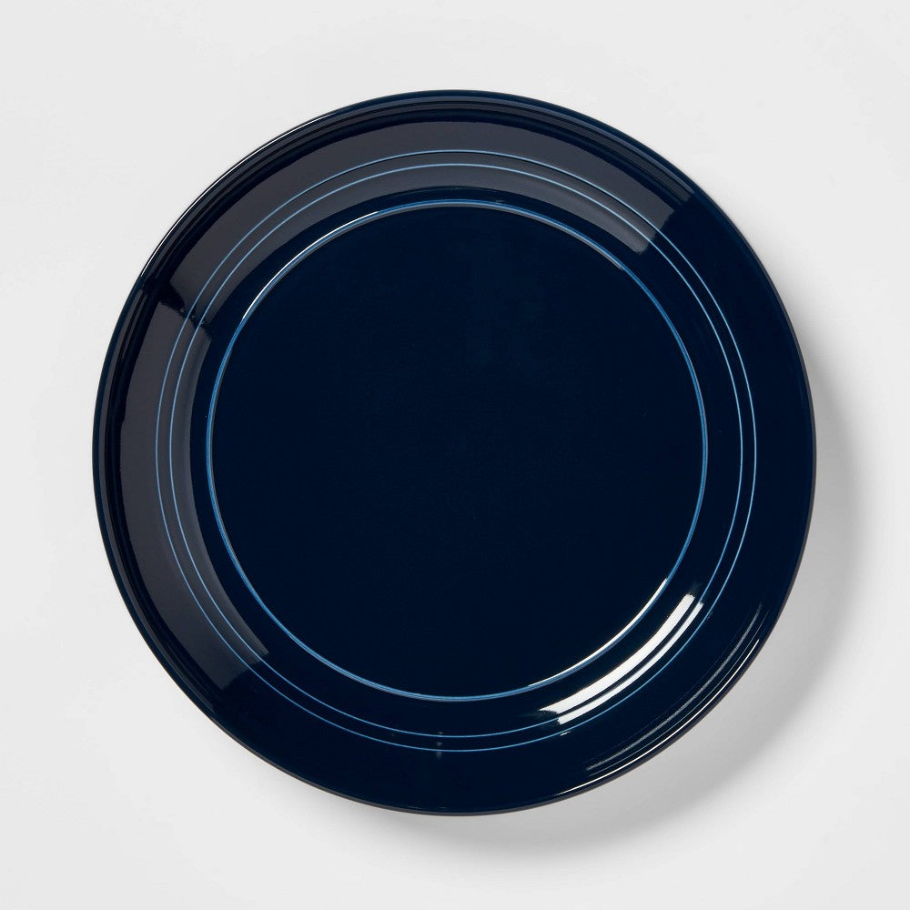 10 Stoneware Westfield Dinner Plates Navy - Threshold