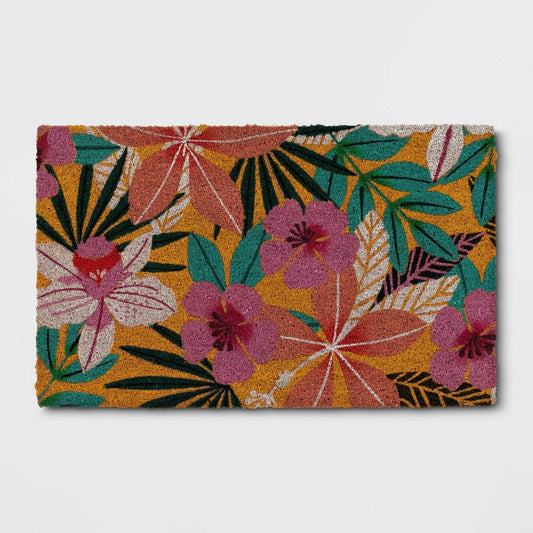 1'6x2'6 Floral Coir Doormat - Sun Squad