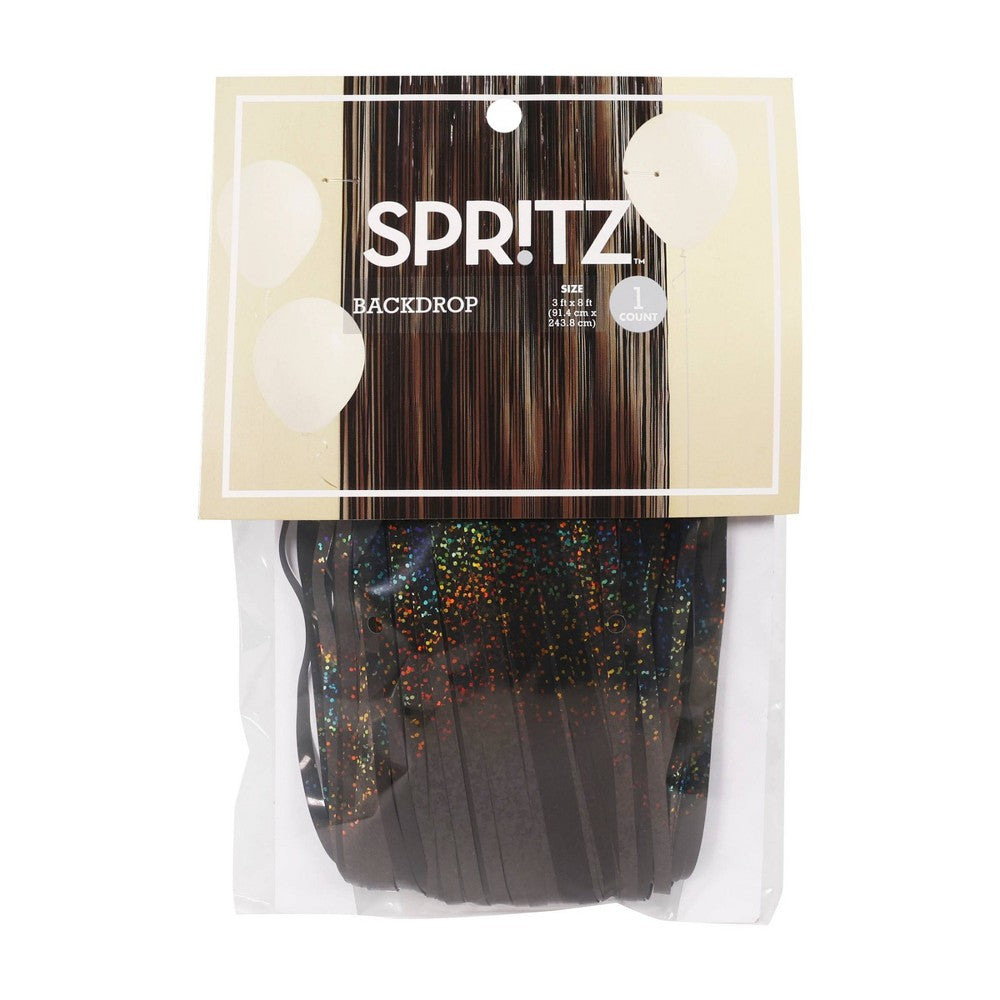 Metallic Fringe Backdrop Black - Spritz