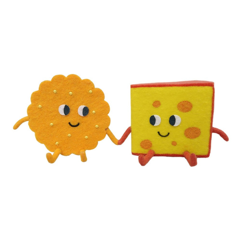 2.75 Felt Duo Valentine's Day Cheese and Cracker Decorative Figurines - Spritz