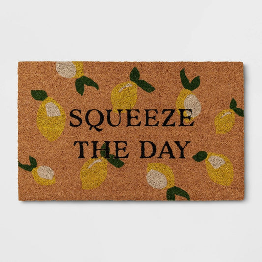 1'6x2'6 'Squeeze The Day' Coir Doormat Natural - Threshold