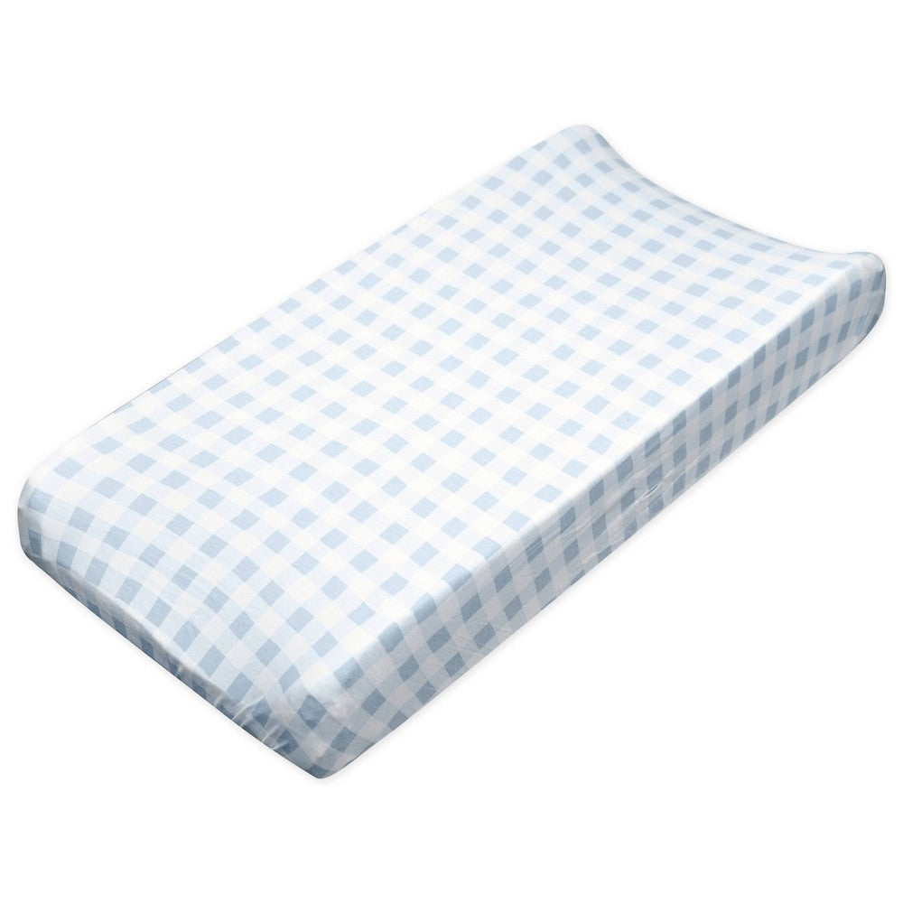 Honest Baby Organic Cotton Changing Pad Cover - Blue Painted Buffalo Check