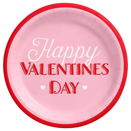 'Happy Valentine's Day' RedPink Disposable Dinner Plates 8.5-20ct - Spritz