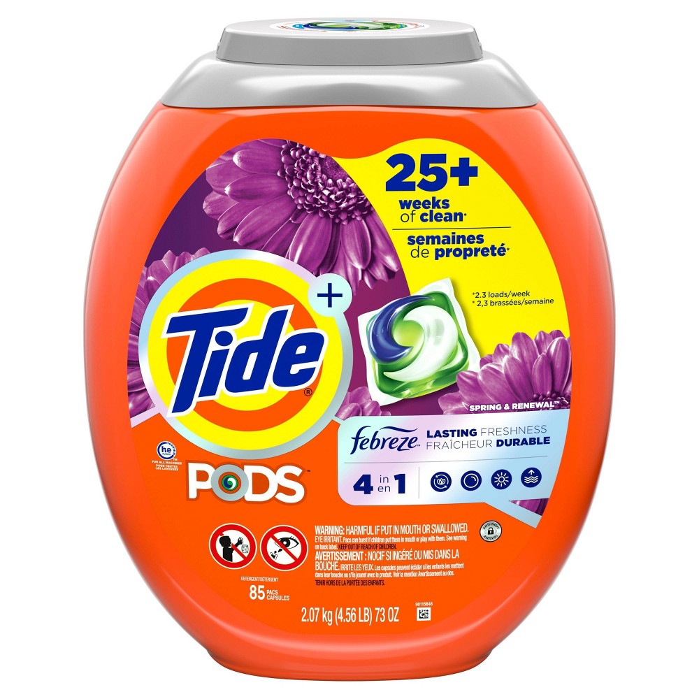 Tide Pods Scent 4-in-1 with Febreze HE Compatible Laundry Detergent Pacs - Spring & Renewal - 73oz85ct