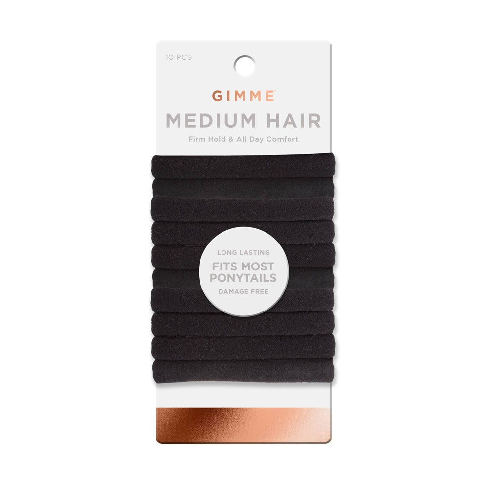 Gimme Beauty Medium Hair Bands - Black - 10ct