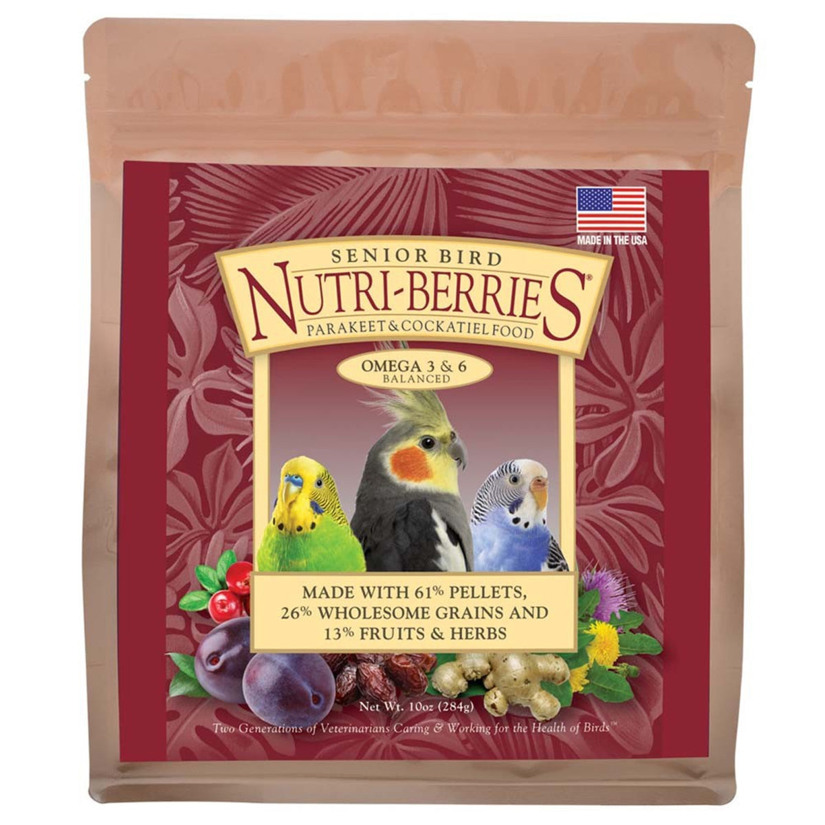 041054813420 3 lbs Nutri-Berries Senior Cockatiel Bird Food