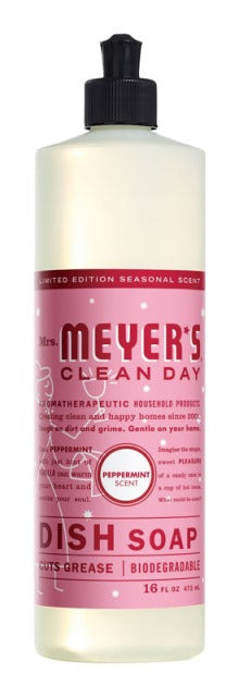 Mrs. Meyer s Clean Day Liquid Dish Soap  Peppermint Scent  16 Ounce Bottle