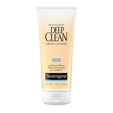 Neutrogena Deep Clean Daily Facial Cream Cleanser with Beta Hydroxy Acid to Remove Dirt  Oil & Makeup  Alcohol-Free  Oil-Free & Non-Comedogenic  7 fl. oz