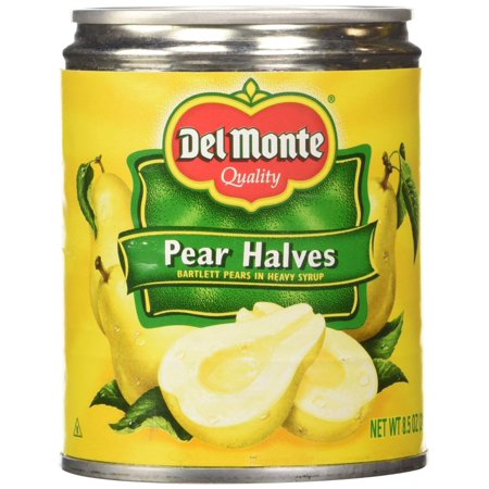 12 PACKS : Del Monte Bartlett Pear Halves In Heavy Syrup, 8.5 OZ