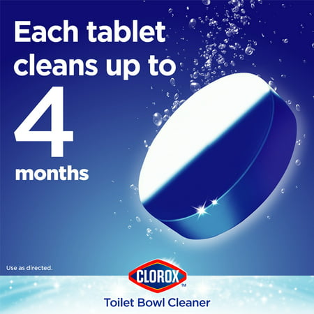 Clorox Bleach and Blue Toilet Tablets  Rain Clean  4 Count