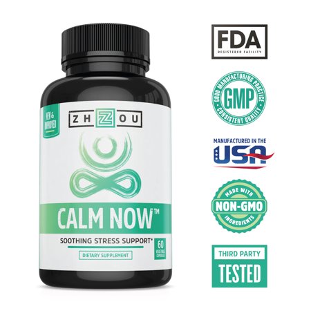 Zhou Calm Now Dietary Vegan Supplements - 60ct