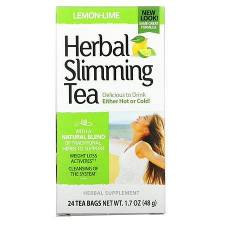 21st Century Herbal Slimming Tea, Lemon-Lime, Caffeine Free, 24 Tea Bags, 1.7 oz (48 g)