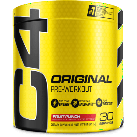 Cellucor C4 Original Pre Workout Powder  Sugar Free Preworkout Energy Supplement for Men & Women  150mg Caffeine + Beta Alanine + Creatine  Fruit Punch  30 Servings