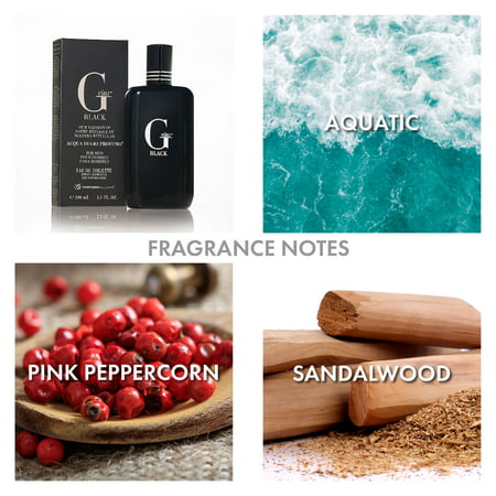 Parfums Belcam G Eau Black Eau de Toilette  Cologne for Men  3.4 Oz