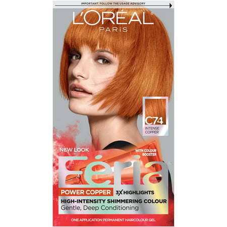 L Oreal Paris Feria Permanent Hair Color  C74 Copper Crave Intense Copper