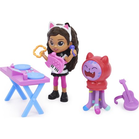 Gabby’s Dollhouse  Kitty Karaoke Set with 2 Toy Figures  2 Accessories  Delivery and Furniture Piece  Kids Toys for Ages 3 and up