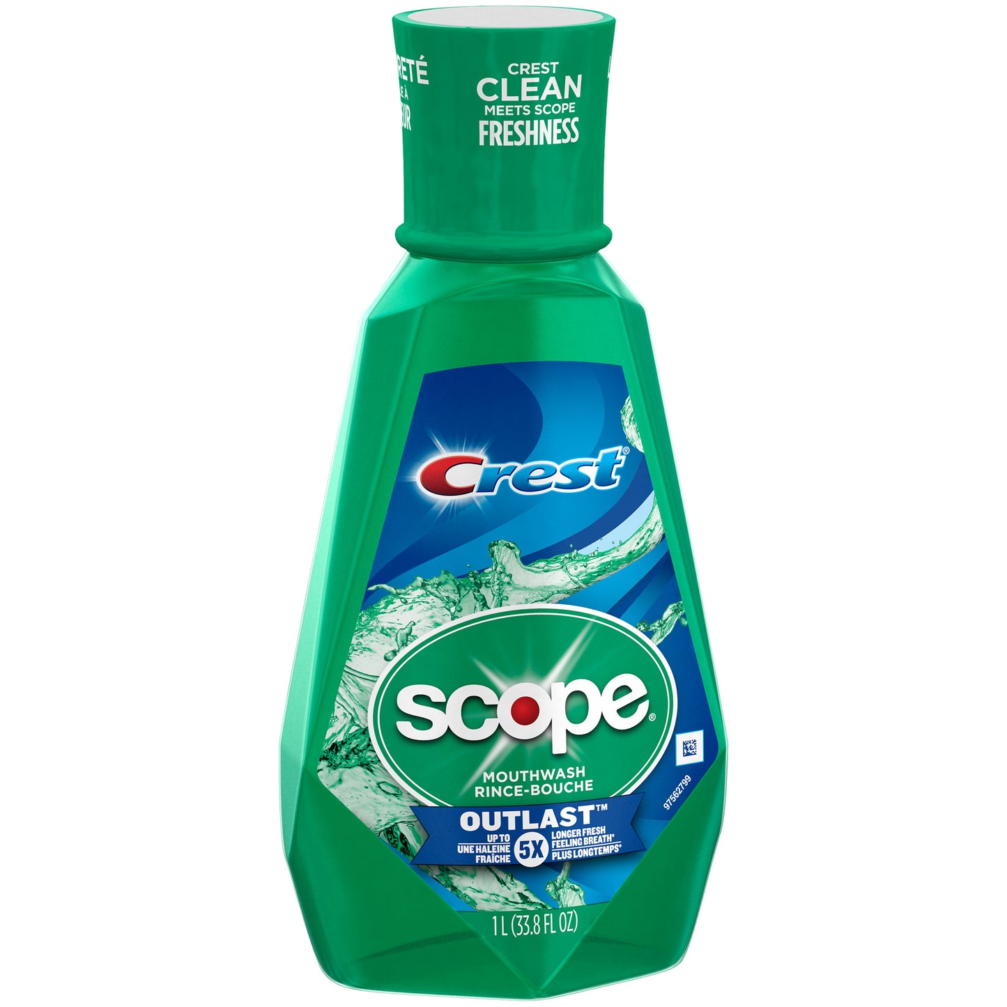 Crest Scope Outlast Mouthwash  Fresh Mint  1L